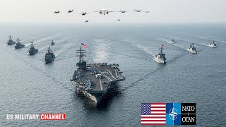 Nato Allies Aircraft Carriers and Warships Arrive in the Philippine Sea and Entering South China Sea