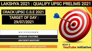 Lakshya 2021 | Day 4| DAILY TARGETS FOR UPSC ASPIRANTS | QUALIFY PRELIMS IN 70 DAYS | UPSC CSE/IAS|