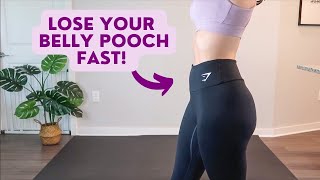 Lose your BELLY POOCH Quick l 5 minute FLAT BELLY Workout