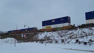 4 engine BNSF intermodal train in Joliet Illinois