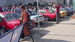 Retro bmw in auto show old supercars