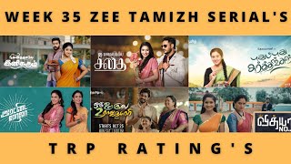 WEEK 35 ZEE TAMIZH SERIAL'S TRP RATING'S (URBAN)🔥 | ZEE TELEVISION | TAMIL | 2022 | SERIAL UPDATES