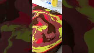 Pop of Color Abstract Acrylic Pour Painting #shorts