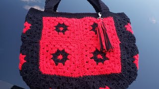 Granny Square tote bag  @crochetcraft9534