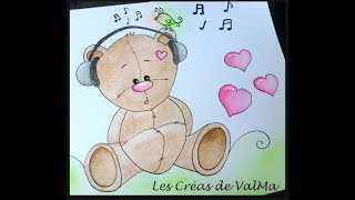 Dessin Aquarelle - NounOurs Musique - Facile - ValMa Créas