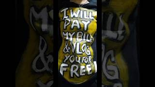 #acrylic painted #statementshirt  : I will pay bill and vlog you for free #winsornewton #liquitex