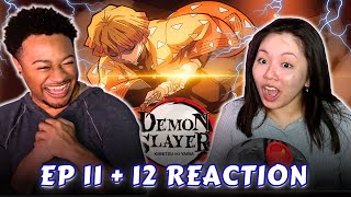 ZENITSU... WTF?! | Girlfriend Reacts To *Demon Slayer* Ep 11 & 12 REACTION