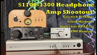 $1100-1300 Headphone Amp Shootout! Erzetich Perfidus Schiit Mjolnir 3 Violectric HPA V222 ZMF Homage