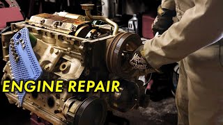 Drift car engine work and chill (Chevy LS Rear Main Seal Repair)