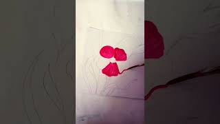 EASY BEAUTIFUL  FLOWER 🌺🥀 painting🎨 #viral #youtubeshorts #drawing #painting #shorts