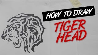 How to draw tiger head tribal tattoo design  |   Ep. 136