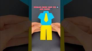 Origami Shirt With Tie And Pants Tutorial #shorts