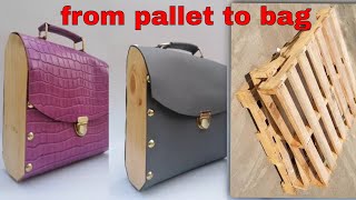 how to make leather bag from pallet  [ bagmaking tutorial ]