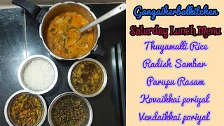 Saturday Special Lunch/தூயமல்லி அரிசி/#gangaiherbalkitchen #lunchmenu #traditionalrice