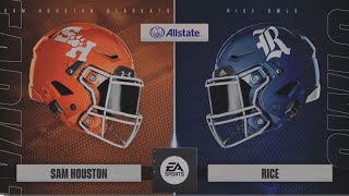 Sam Houston (0-0) vs. Rice (0-0) | NCAA 25 Simulation Week 1