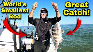 World's Smallest Rod Fishing for Sheepshead