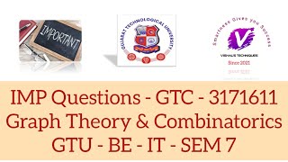 GTU IMP Questions of GTC - 3171611 | Graph Theory & Combinatorics IMP Questions | Question Bank GTC