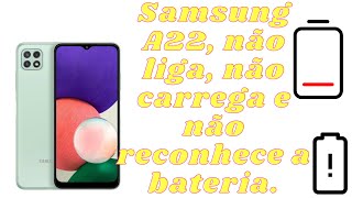 Samsung A22, não liga, não carrega e não reconhece a bateria.#nãoliga #samsung #a225g