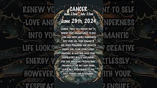 June 29th, 2024 #cancerhoroscope #dailyhoroscope  #dailyastrologyhoroscope #zodiac  #zodiacuniverse