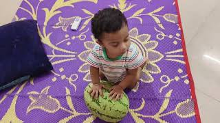 Playing with watermelon 🍉 #funny #twins #youtube