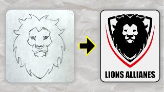 Sketch to Logo - Lion Alliance Making [Adobe Illustrator]