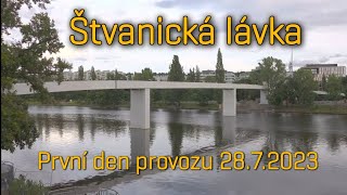 Štvanická lávka Holešovice-Karlín, první den provozu 28.7.2023, 8K HDR