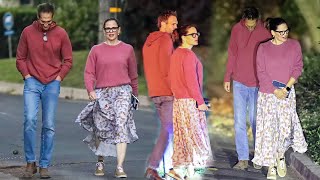 Jennifer Garner & John Miller share sweet kiss while holding hands while strolling through Brentwood