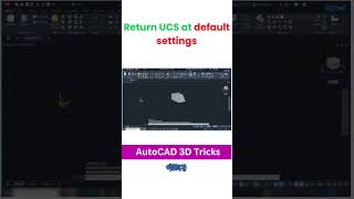 How to Return UCS at Default settings in AutoCAD 3D | Gobeshona #autocad3d