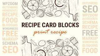 Print Recipe Link | Scheme Markup for your Recipes with WPZoom for WordPress