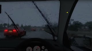 modified mitsubishi evo goes crazy on the highway in havy rain || No Hesi