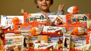 Packages with Kinder Surprise, Kinder Joy and others Kinder products