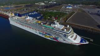 Norwegian Jewel in Puerto Quetzal Guatemala via drone