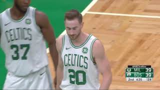 Gordon Hayward lands on his left leg vs Milwaukee