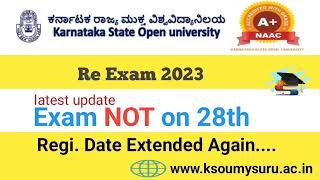 ksou Re exams 2023 Date Extended  latest updates