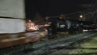 IAIS mixed freight train with  rear DPU in Minooka Illinois