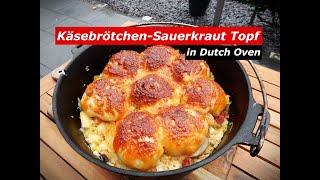 Bier, Kassler Fleisch, Sauerkraut und Käsebrötchen  - Winter Eintopf. Dutch Oven , Kazan. One Pot