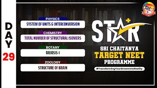 Day 29 - STAR || Structural Isomers, MEIOSIS & STRUCTURE OF BRAIN || @srichaitanyagosala