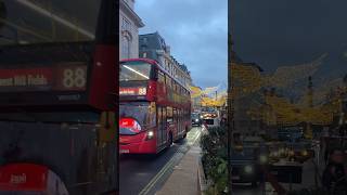 London bus in Oxford Circus Xmas lights 🇬🇧#shorts