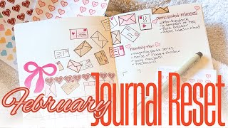 february reading journal reset | no talking just vibes | supplies, spread ideas💡