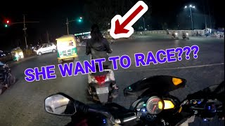 She wants to race with me???-Girl want to race with me???-Scotty vs Pulsar-Cycling-Daily vlog day 7