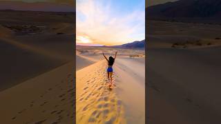 RUNNING on the SAND DUNES of the DEATH VALLEY ❤️🏃🏻‍♀️🦂 #running #deathvalley #desert