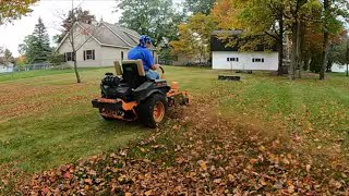 Mulching Tall Grass and Leaves early October