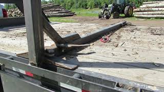 Log bunks that trip for goose neck Trailer #Firewood