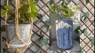 How to cover recycled plant pots with burlap sacks / DIY plant pots design