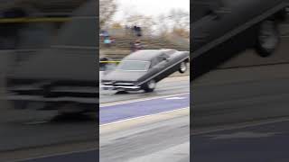 👀✈ WHEN YOU TAKE FLIGHT IN YOUR '66 CHEVY DUECE NOVA! #shorts #car #dragrace #wheelie