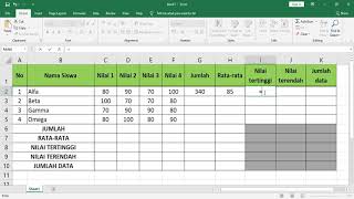 Cara menggunakan Fungsi SUM, AVERAGE, MAX, MIN dan COUNT di Microsoft Excel