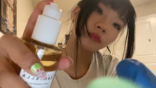 doing ur quick skincare on the screen-asmr rp