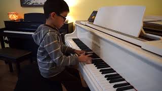 Parker Wolf (age 6) - Faber Piano Adventures 3A, Morning