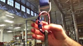 Retrievable line with a RockO ORCA-lock carabiner.