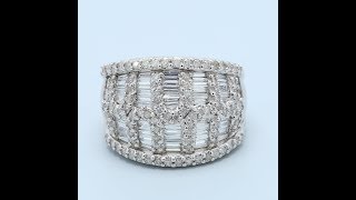 Baguette and Round Diamond Cocktail Band